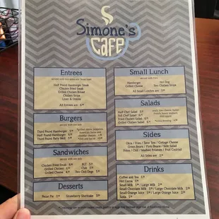Menu for Lunch