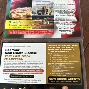 Pizza and real estate agency on the same property
