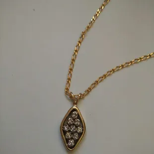 Pendant made from a very old diamond ring.