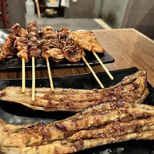 a variety of grilled meats