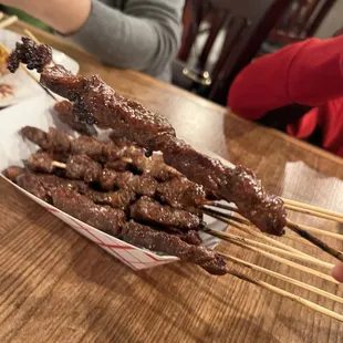 skewered beef skewers