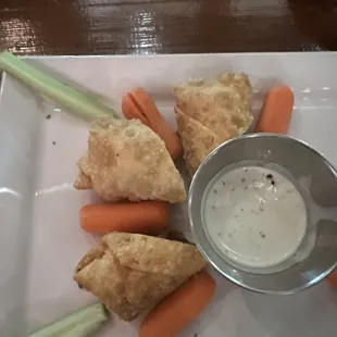 Beef Philly steak egg rolls.