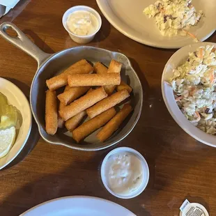 Hush puppies and slaw.