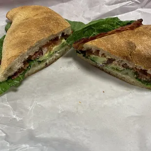 BLT on ciabatta bread