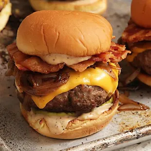bacon, cheese, and cheeseburgers