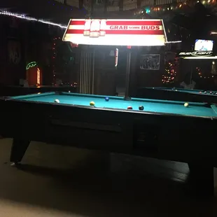 a pool table in a pub