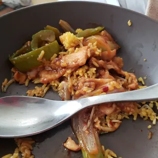 3 tablespoons of the food on my plate I couldn't eat it