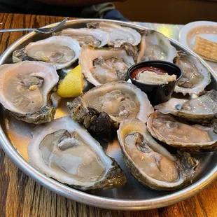 a plate of oysters