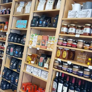 shelves of food and condiments