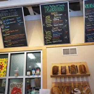 menus on the wall