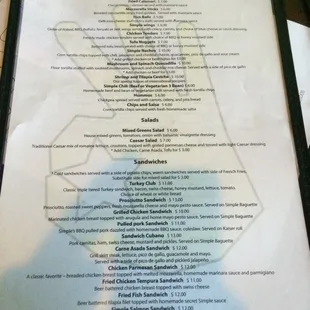 Menu (front)