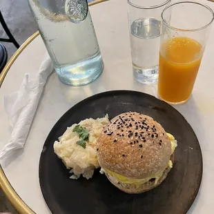 Goat Cheese Scrambled Sandwich &amp; Bacon