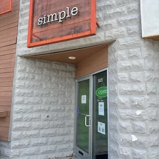 the entrance to the restaurant