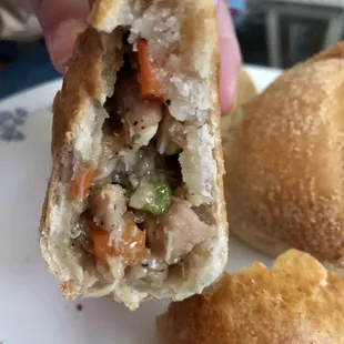 Inside of the chicken empanada