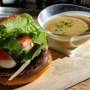 3rd lb Angus Burger on homemade pretzel bun!