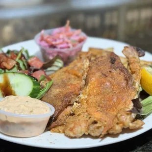 Soft shell crab dinner