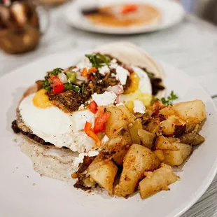 a plate of food on a table