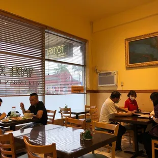 a group of people eating