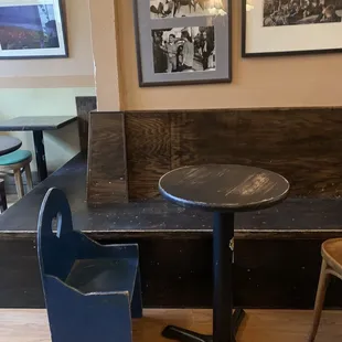 a small table and chairs