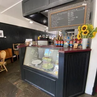 a display of food and drinks