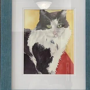 One of the paintings on wall.