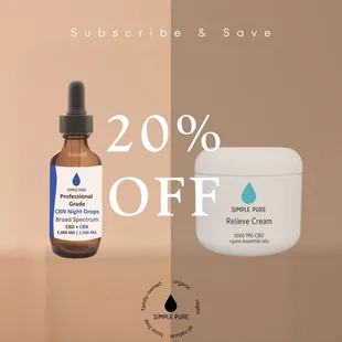Now introducing subscribe&amp; save on all cbd topicals, tinctures, gummies, flower, pet cbd, and more.