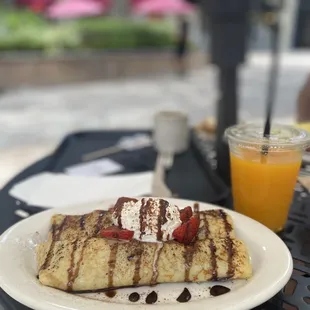 Crepes and Orange Juice