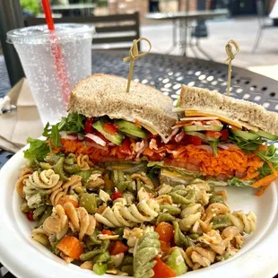 Veggie Sandwich, Pasta &amp; Sprite