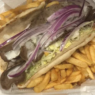 Gyro with fries