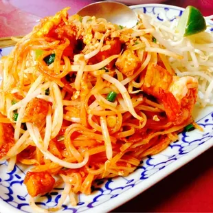 Pad thai with shrimp.