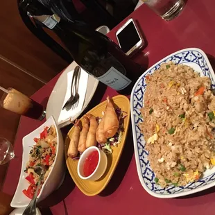 Basil Chicken, Shrimp Roll, Crab Fried Rice. BOB, no corkage fee