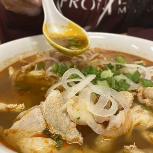 Spicy chicken pho (substituted from beef)