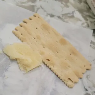 Cheese sample with cracker