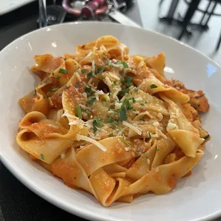 Pappardelle Pasta with the vodka cream sauce