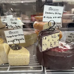 Different cheese selections
