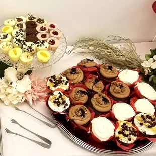 a variety of desserts