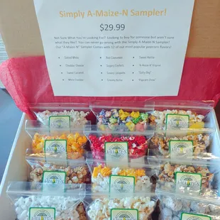 The Simply A-Maize-N Sampler.  Perfect for people who want to try a little bit of everything!