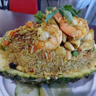 Amazing pineapple fried rice!!! A++++