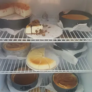 Freshly baked cheesecakes