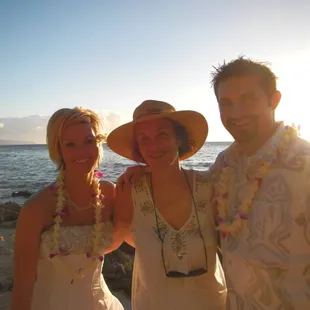 After the ceremony- Oh boy!  We're married!