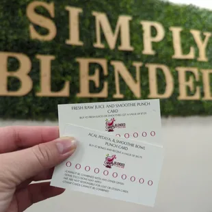 They have punch cards yay! Different cards for different items