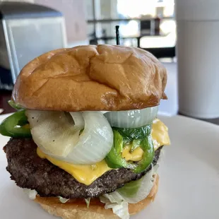 The jalapeño burger. Really good but not as spicy as I like it.  Most places don't have anything spicy enough for me though.