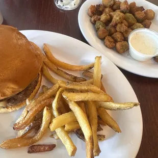 Bacon Cheeseburger &amp; Fried Okra
