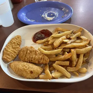 Crispy Chicken Tenderloin Basket with French Fries