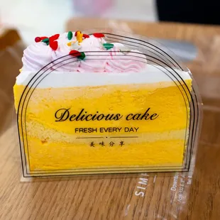 slice of mango cake