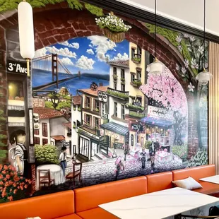 Cool mural with anime character cameos