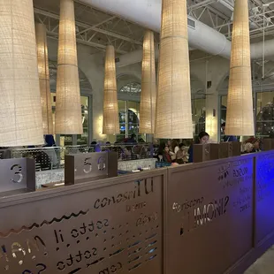 people sitting at a restaurant counter
