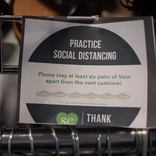 Social distancing sign