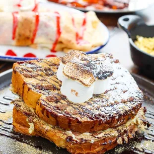 a stack of french toast