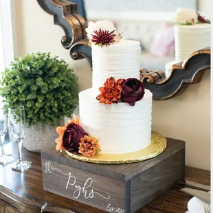 a wedding cake on a table